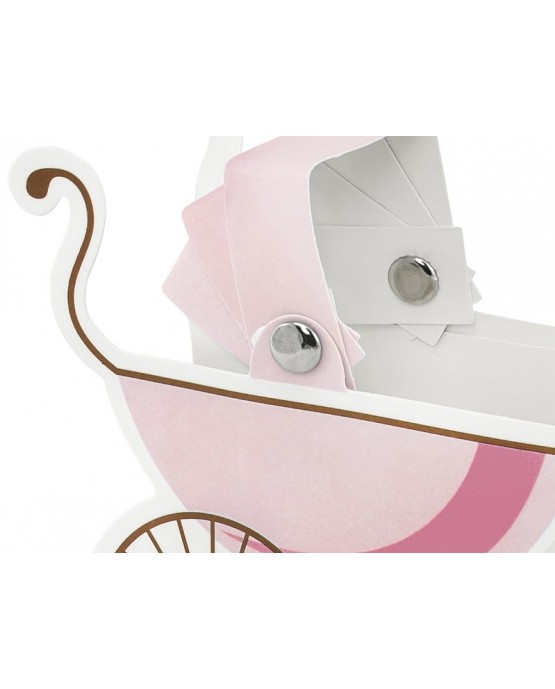 Papierová krabička - ružový kočík 10ks