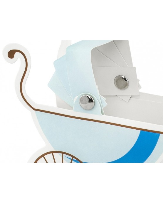 Papierová krabička - modrý kočík 10ks