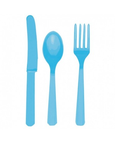 Plastové príbory -modré 24ks
