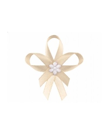 Stužky pre svad. hostí - krémové so saténovým kvetom 25ks