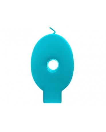 Sviečka - číslo 0 - tyrkysová 6,5cm