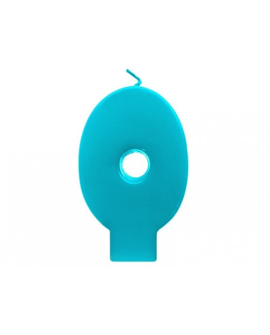 Sviečka - číslo 0 - tyrkysová 6,5cm