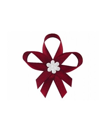 Stužky pre svad. hostí - bordové so saténovým kvetom 25ks