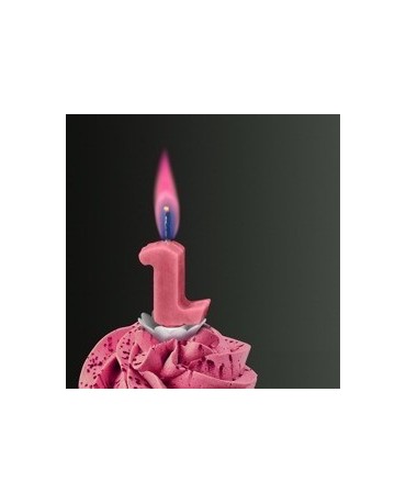 Sviečka - číslo 2 -ružový plameň