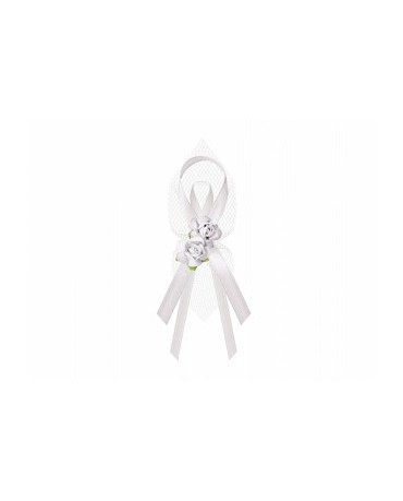 Stužky pre svad. hostí - biele s kvetmi 6ks