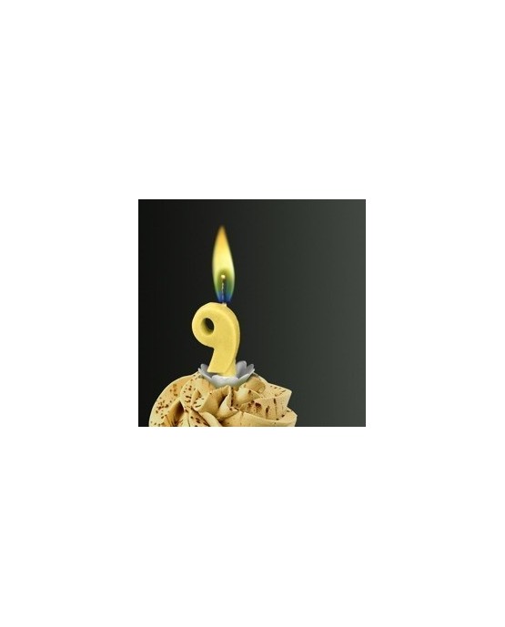 Sviečka - číslo 9 -žltý plameň