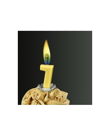 Sviečka - číslo 7 -žltý plameň