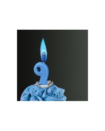 Sviečka - číslo 9 -modrý plameň