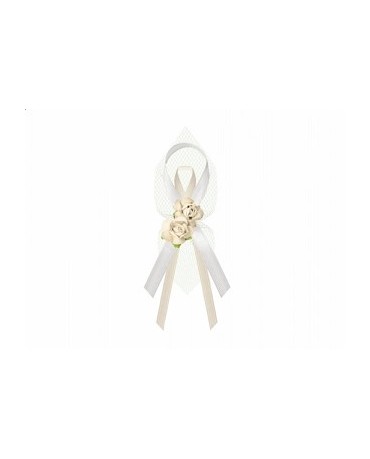 Stužky pre svad. hostí - krémové s kvetmi 6ks