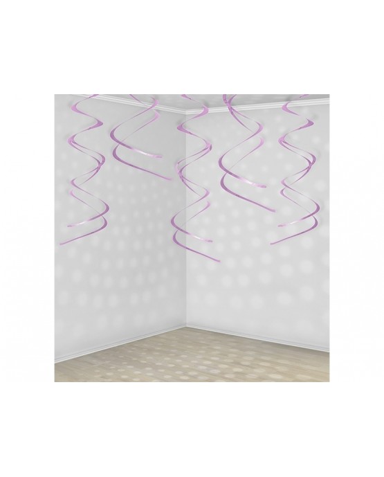 Špirály -ružové 60 cm - 5ks