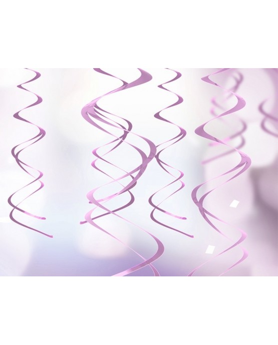 Špirály -ružové 60 cm - 5ks