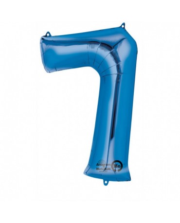 Fóliový balón číslo 7- modrý 58x88cm