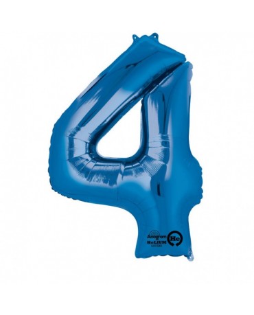 Fóliový balón číslo 4- modrý 66x88cm