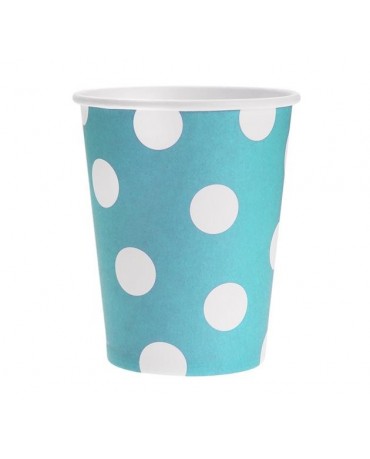 Poháre - modré-biele bodky 270 ml - 6ks