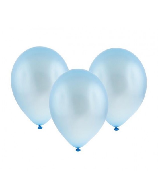 Latexové balóny metalické- bledomodré 11" 10ks