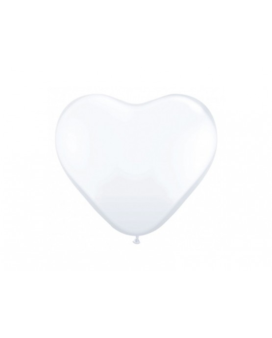 Latexové balóny srdce- biele 10" 10ks