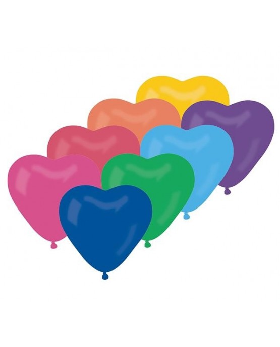 Latexové balóny srdce- mix 10" 10ks