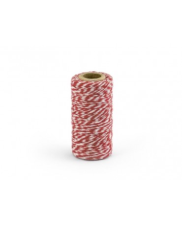 Šnúrka -bielo-červená 50m