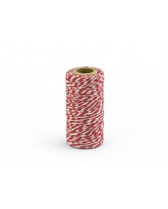 Šnúrka -bielo-červená 50m