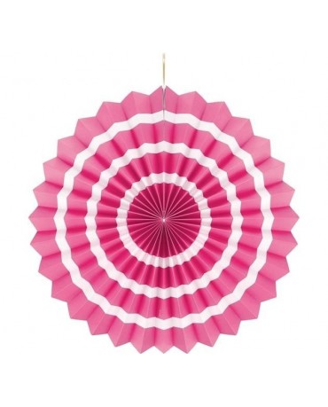 Papierová rozeta -ružová-biele pásiky  40cm 1ks