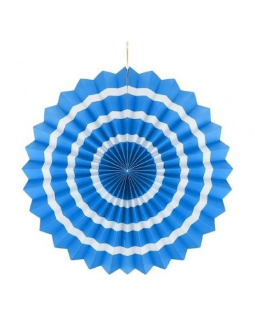 Papierová rozeta -modrá- biele pásiky 40cm 1ks