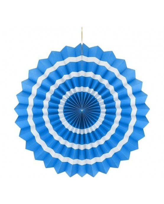 Papierová rozeta -modrá- biele pásiky 40cm 1ks