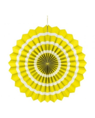Papierová rozeta -žltá-biele pásiky  40cm 1ks