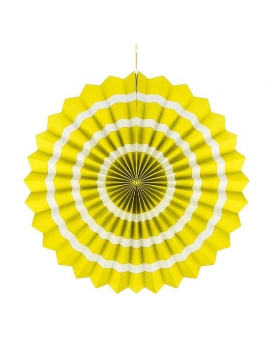 Papierová rozeta -žltá-biele pásiky  40cm 1ks