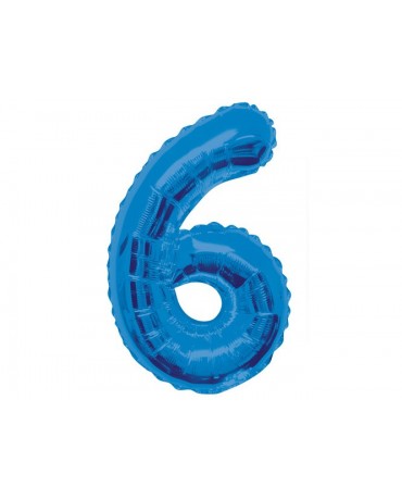 Fóliový balón číslo 6 -modrý 86cm