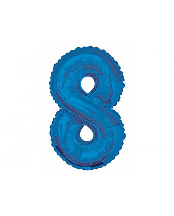 Fóliový balón číslo 8 -modrý 86cm