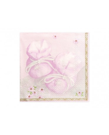 Servítky ružové topánočky 33x33cm