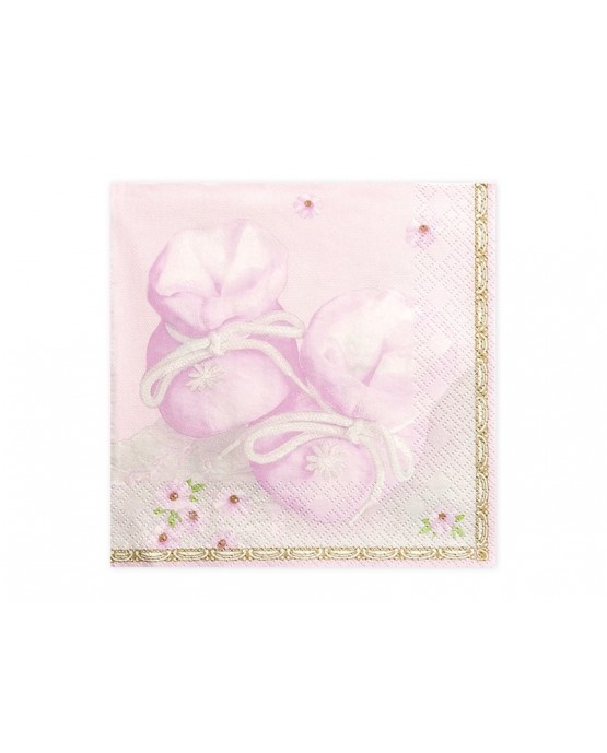 Servítky ružové topánočky 33x33cm