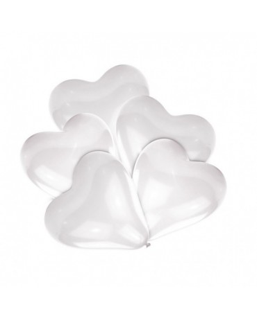 Latexové balóny srdce- biele 20cm 10ks