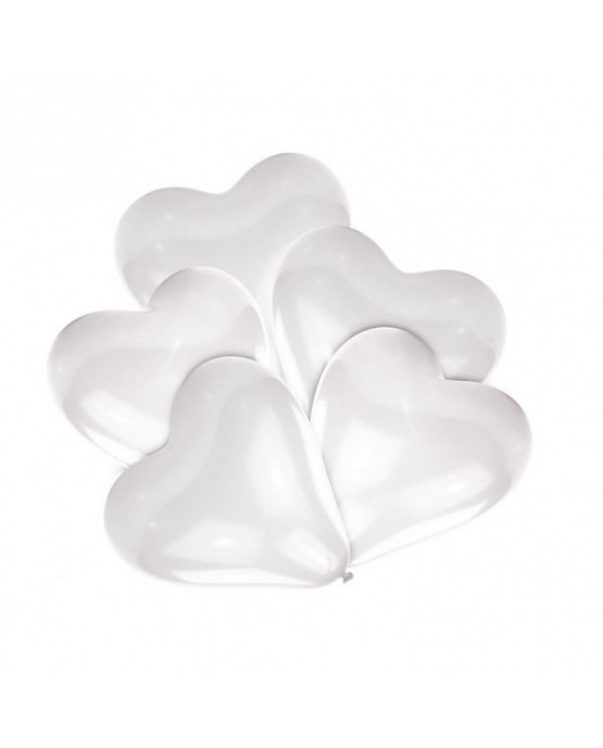 Latexové balóny srdce- biele 20cm 10ks