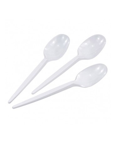 Plastové lyžičky -biele 25ks