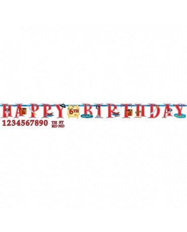 Banner Happy Birthday a čísla - piráti 3,2m