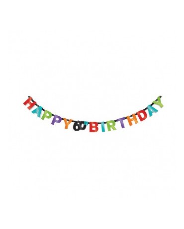 Banner Happy Birthday 60- farebný 2,13m