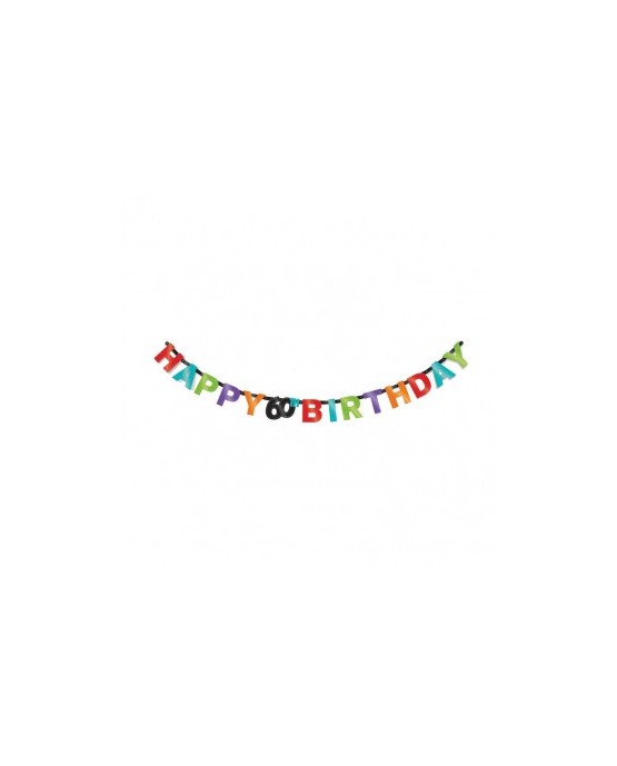 Fól. banner Happy Birthday 60- farebný 213x16cm 1ks