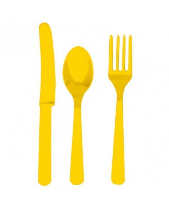 Plastové príbory -žlté 24ks