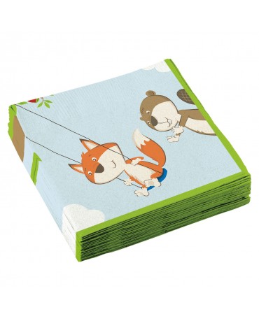 Servítky líška a bobor 33x33cm 8ks