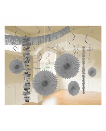 Dekoratívna súprava strieborná 18ks