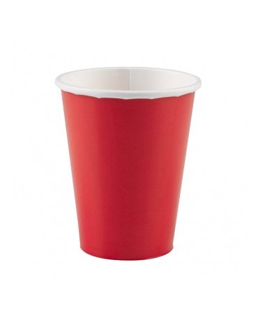 Papierové poháriky červené 266ml 8ks