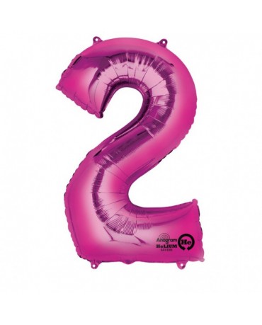 Fóliový balón číslo 2-ružový 50x88cm
