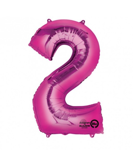 Fóliový balón číslo 2-ružový 50x88cm