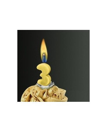 Sviečka - číslo 3 -žltý plameň