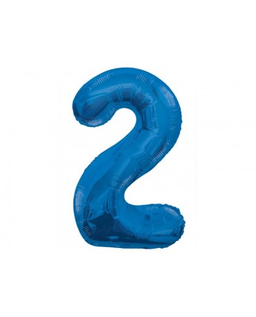 Fóliový balón číslo 2 - modrý 86cm