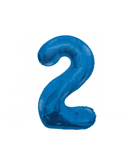 Fóliový balón číslo 2 - modrý 86cm