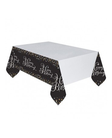 Obrus Happy Birthday - zlatý 1ks