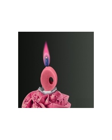 Sviečka - číslo 0 -ružový plameň