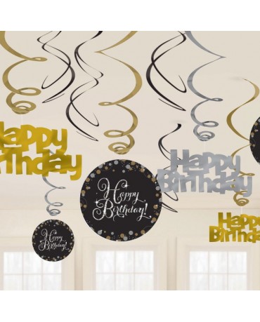 Dekorácia Happy Birthday 12ks